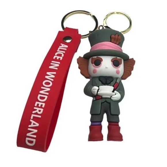 Alice In Wonderland Mad Hatter 3D Silicone Keychain NWT - Picture 2 of 14